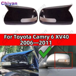 Carbon Fiber Horn Wing Car Side Mirror Case Trim For Toyota Camry 6 XV40 2006-11 - Picture 1 of 9