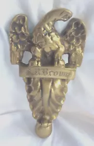 WILSON brass heavy duty etched Eagle VTG decor steampunk Mancave sr brown etched - Picture 1 of 7