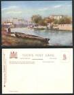 Egypt Old Tuck&#39;s Oilette Postcard Mahmoudieh Canal Alexandria Boat Drawing Water
