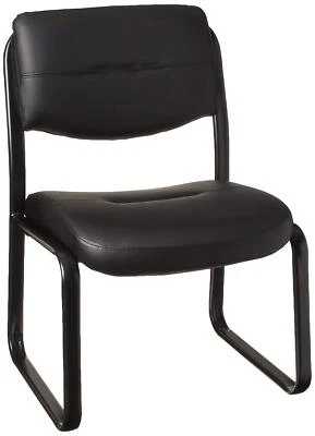 Boss Office Products Leather Sled Base Side Chair in Black - Image 1 of 3