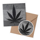 1 x Greeting Card & 10cm Sticker Set - BW - Cannabis Rasta Flag Jamaica #36392