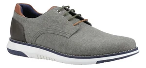 Hush Puppies Bruce Mens Khaki Casual Lace Up Smart Canvas Trainer Shoes - Picture 1 of 4