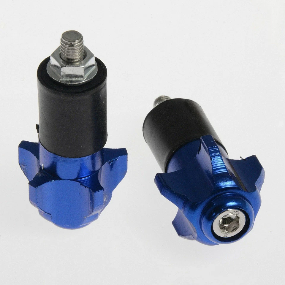 Bar End 17mm Motorcycle Motorbike Scooter Universal Weights Handlebar Blue - Immagine 1 di 1