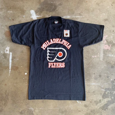 80s DEADSTOCK VINTAGE PHILADELPHIA FLYERS NHL HOCKEY T-SHIRT SZ S UNWORN 70s - Image 1 of 4