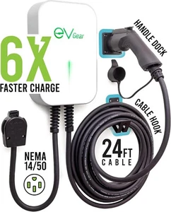 EVGEAR EV Charging Station 40A Level 2,  220v-240v, 24ft Cable, Nema 14/50 Plug - Bild 1 von 17