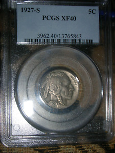 1927 S BUFFALO NICKEL, EXCEPTIONAL CONDITION, PCGS GRADED XF40