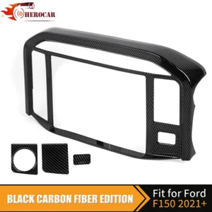 🌟Center Control Navigation Screen Panel Trim For Ford F150 2021-25 Carbon Fiber - Picture 1 of 8