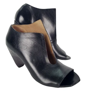 Marsell Women's Trivellina Sandal 37 Open Toe, Smooth Black Leather Tapered Heel - Picture 1 of 13