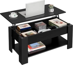 Wooden Coffee Table Lift Top Coffee Table with Hidden Storage Shelf Living Room - Picture 1 of 9