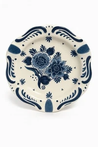 Vintage Ashtray Delft Delftware Numbered With blue floral Design Holland pottery - Picture 1 of 5