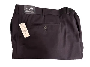 Brooks Brothers Netjets Men’s Dress Pants 48x32 Black Work Slacks Button Zip NWT - Picture 1 of 6