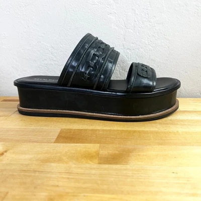 Sandalias Kelsi Dagger Drift de cuero negro con plataforma trenzada para mujer talla 9 Foto 1 de 4