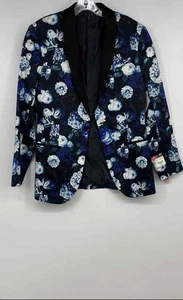 J.Ferrar Mens Multicolor Floral Slim Fit Single-Breasted Sports Blazer Sz 38 Reg - Picture 1 of 8