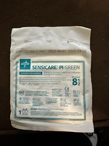 SensiCare PI Green Powder-Free (Aloe Vera) Surgical Gloves 50 pairs, Size 8 1/2 - Picture 1 of 3