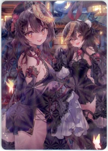 ❤️HU TAO & AMBER - Goddess Story Anime Waifu Card - PEACH BLOSSOM DEW - E-015 - Picture 1 of 3