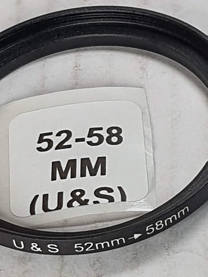 52-58mm Metal Step Up Adapter Ring 52mm Lens to 58mm Filter Converter E52-E58 - Image 1 of 4
