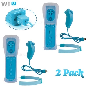 2x Built in Motion Plus Remote Controller Joytisk + Nunchuck+ Case for Wii&Wii U - Picture 1 of 11