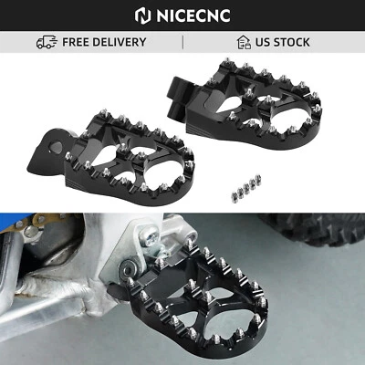 CNC Billet Wide Fat Foot Pegs Footrests For Yamaha YZ WR 125 250F 250 450F 450 - Image 1 of 4