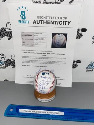 UTLEY WERTH VICTORINO ROLLINS TEAM SIGNED AUTOGRAPHED BASEBALL-BECKETT BAS COA - Image 1 of 4