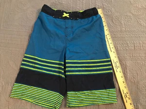 boys large cat & jack swim shorts blue & green f-16 - Picture 1 of 5