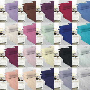 100% Egyptian Cotton 400 Thread Count Bedding Fitted Flat Sheet Duvet Quilt Set