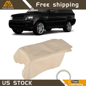 Center Console Lid Armrest Cover Skin Beige Leather For 06-13 Range Rover Sport - Picture 1 of 10