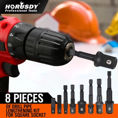 8Pcs Socket Bit Adapter Set Hex Impact Drill Bits Driver Bar Wrench Extension UK