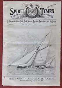 Sailing Ship Spirit of Times 1883 Bedouin Gracie Yacht Racing rare newspaper - Picture 1 of 8