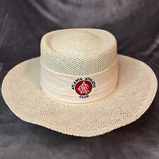 VINTAGE Atlanta Athletic Club Sun Visor Hat Cap Adult White Straw OSFA Made USA