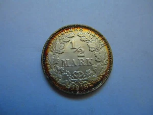 1918-F KM 17 Germany 1/2 mark BU silver - Picture 1 of 2