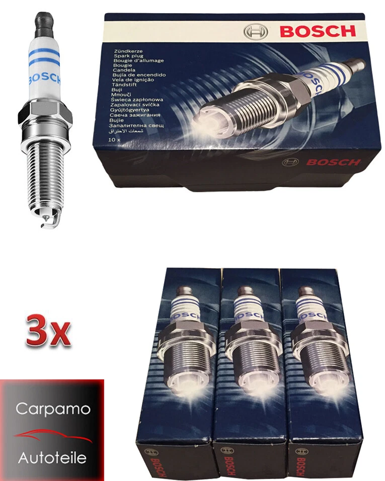 3 x Zündkerzen Bosch 1.2 12V VW Polo 9N 6R Fox Ibiza 6L 6J Fabia 6Y 5J Roomster - Bild 1 von 1