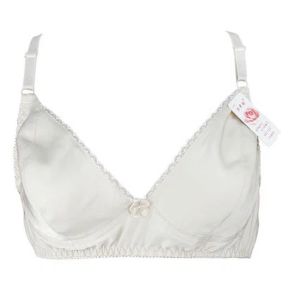 Sujetador fino 100 % seda sin aros ropa interior para dormir bikini 34C 36C 38C 40C 44C para mujer Foto 1 de 4