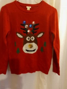 Girls Forever 21 Christmas Sweater Size 13/14 Red - Picture 1 of 3