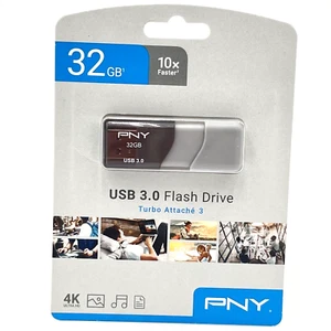 PNY 32GB USB 3.0 Turbo Attaché 3 Flash Drive P-FD32GTBOP-GE NEW - Picture 1 of 3