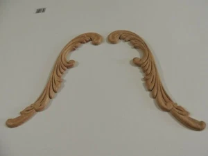 1 Pair New Oak Wood Carved Ornaments/Onlay, Furniture Hdwe.~Woodworking~#428 - Picture 1 of 7