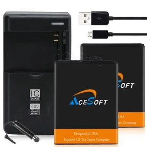 Displaceable 2x 1520mA Battery Quick Speed Charger Cable f Alcatel MyFlip A405DL - Picture 1 of 1