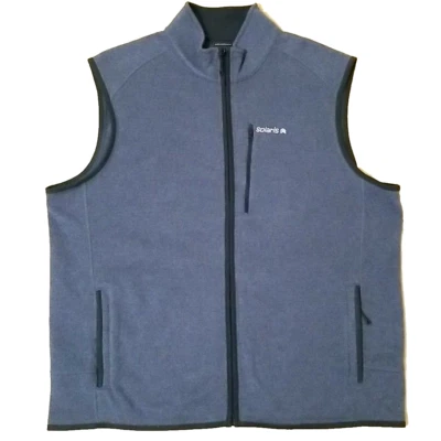Solaris Golf Vest Men XL Blue Full Zip Fleece Lined Soft Shell 3 Zipped Pockets - Image 1 of 4
