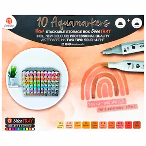 10pk Aquamarkers Calligraphy Markers Dual Tip Water Based Markers Set Oranges - Picture 1 of 7