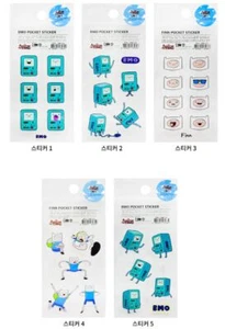 Adventure Time BMO Finn Pocket Deco Sticker Accessory Cute Design 5 in 1 Set - Picture 1 of 3