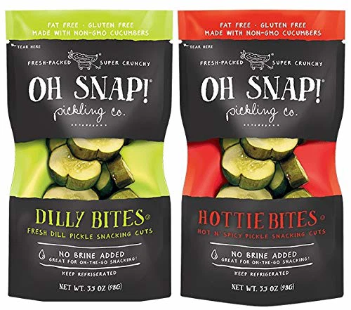 Oh Snap! Fresh Pickle Bites Dill & Hottie Variety Pack, 3.25 oz, Pack of 12 - Image 1 of 1