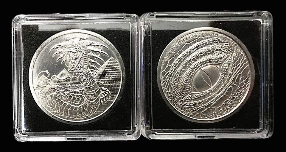 Moneda de plata fina World of Dragons: The Egyptian Dragon de 1 oz .999 #6 en serie Foto 1 de 1