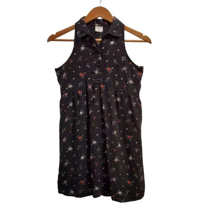 Vestido floral preto Abercrombie infantil meninas tamanho 13/14 sem mangas novo com etiquetas - Imagem 1 de 4