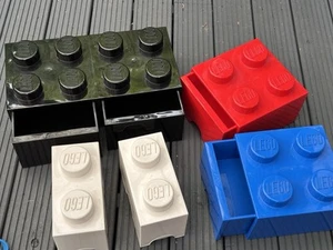 LEGO 8-Stud, 4-Stud, 2-Stud Red Black White Blue Storage Brick Drawer, Boxes - Picture 1 of 9