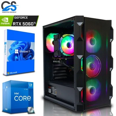 Fast Gaming PC Intel i7 12700F | RTX 5060 Ti 8GB | 64GB RAM | 2TB SSD | Win 11 - Image 1 of 4