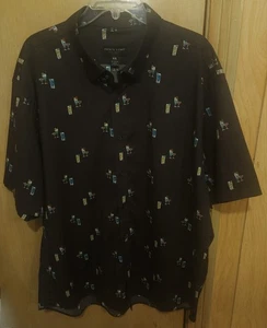 Camisa de vestir Pronto Uomo para hombre XXL negra cóctel hawaiano deportes vacaciones - Imagen 1 de 11
