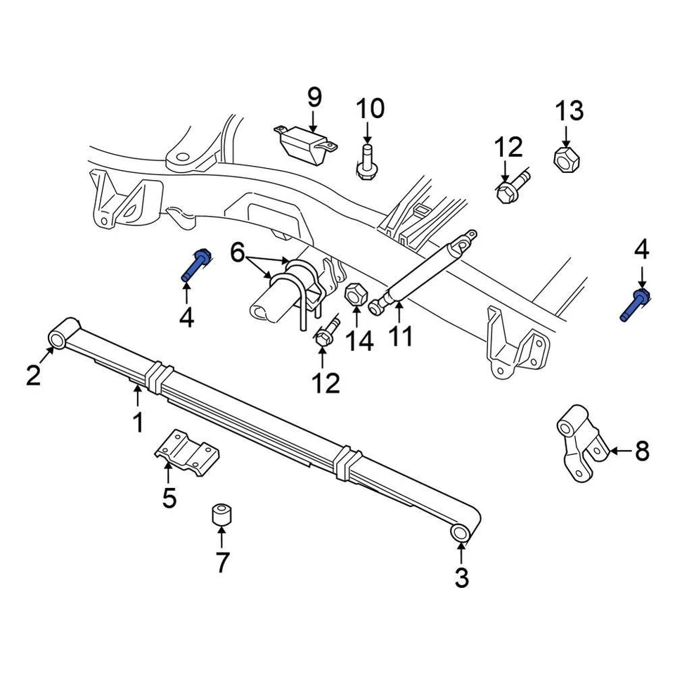 For Mitsubishi Raider 2009 Mitsubishi 06505599AA Leaf Spring Shackle Bolt — 第 1/1 张图片