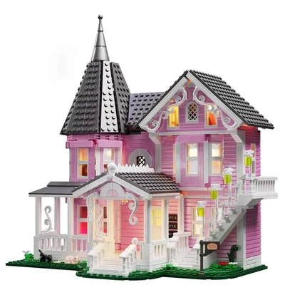 1349 PCS Coralines Building Block Set Pink Palace Model Apartment Ideas Movie Ar - image 1 of 4