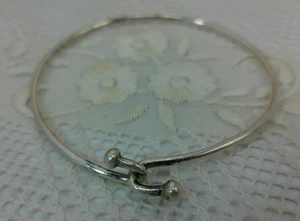 Bracciale vintage 1,8 mm argento sterling 2 estremità a sfera gancio braccialetto moderno classico filo - Foto 1 di 14