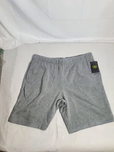 New Athletic Works Mens Grey Fleece Gym Shorts Large W/ 3 Pockets Drawstring  - Picture 1 of 6