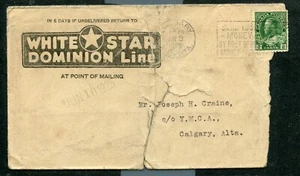 Canada 107 1925 Alberta 2c Admiral on White Star Dominion Line advertising cover - Picture 1 of 1
